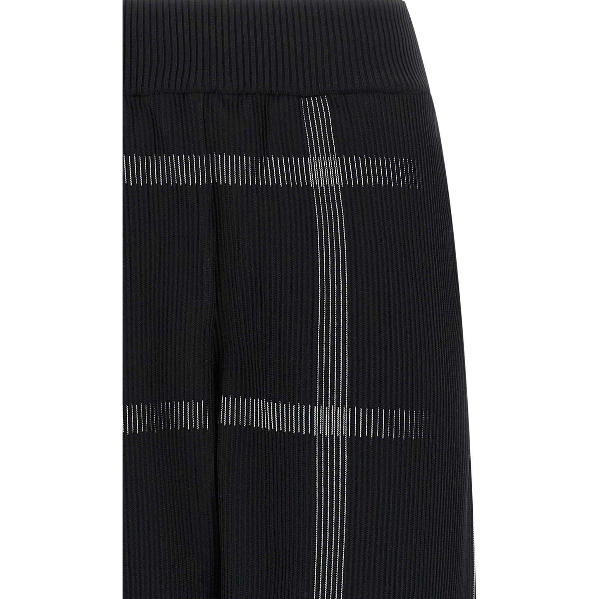 Black Polyester Casual Pants