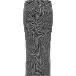 Gray Cotton Midi Skirt