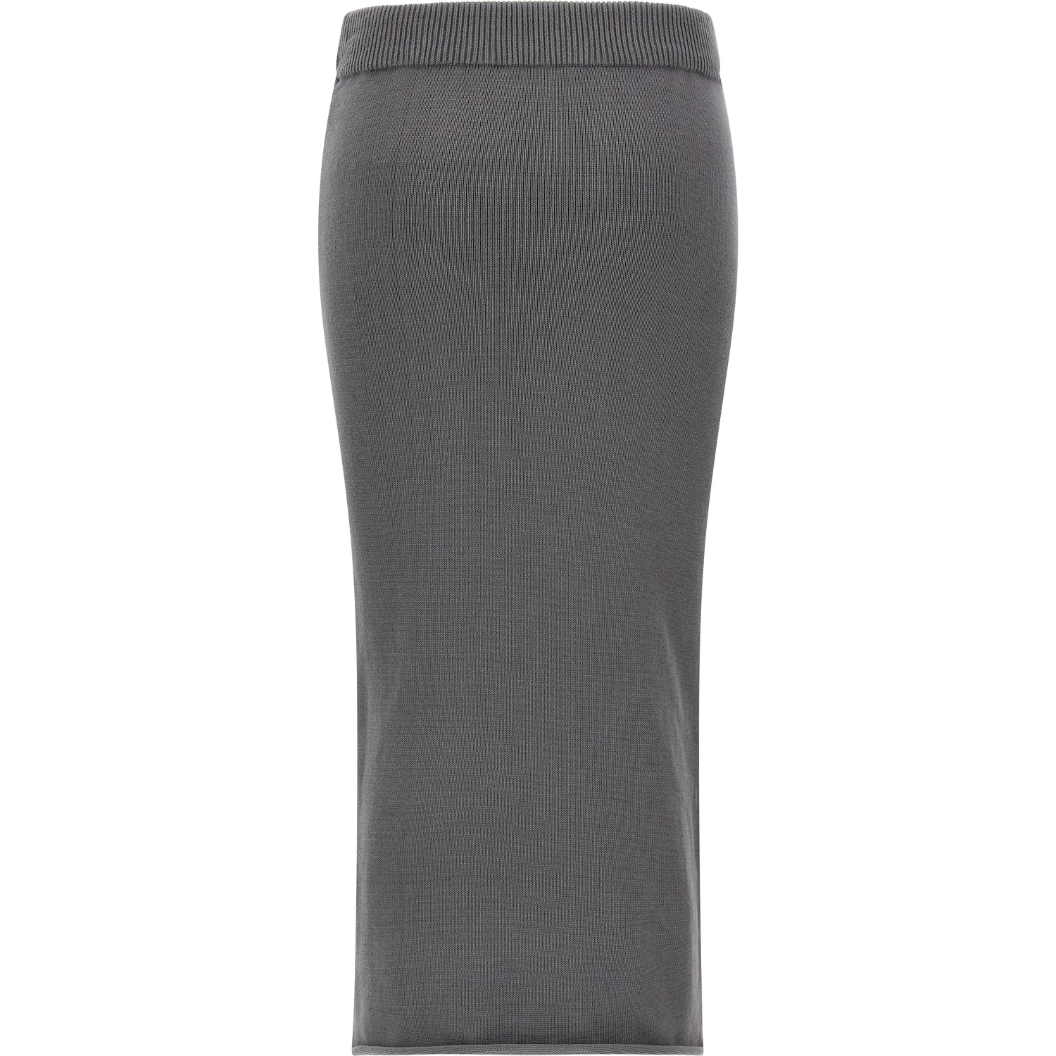 Gray Cotton Midi Skirt