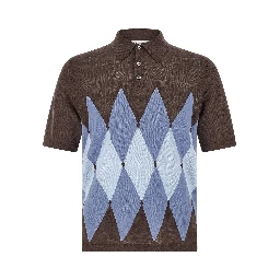 Brown Linen Polo Shirt