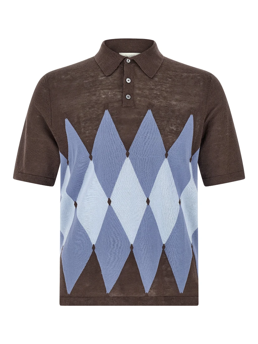 Brown Linen Polo Shirt