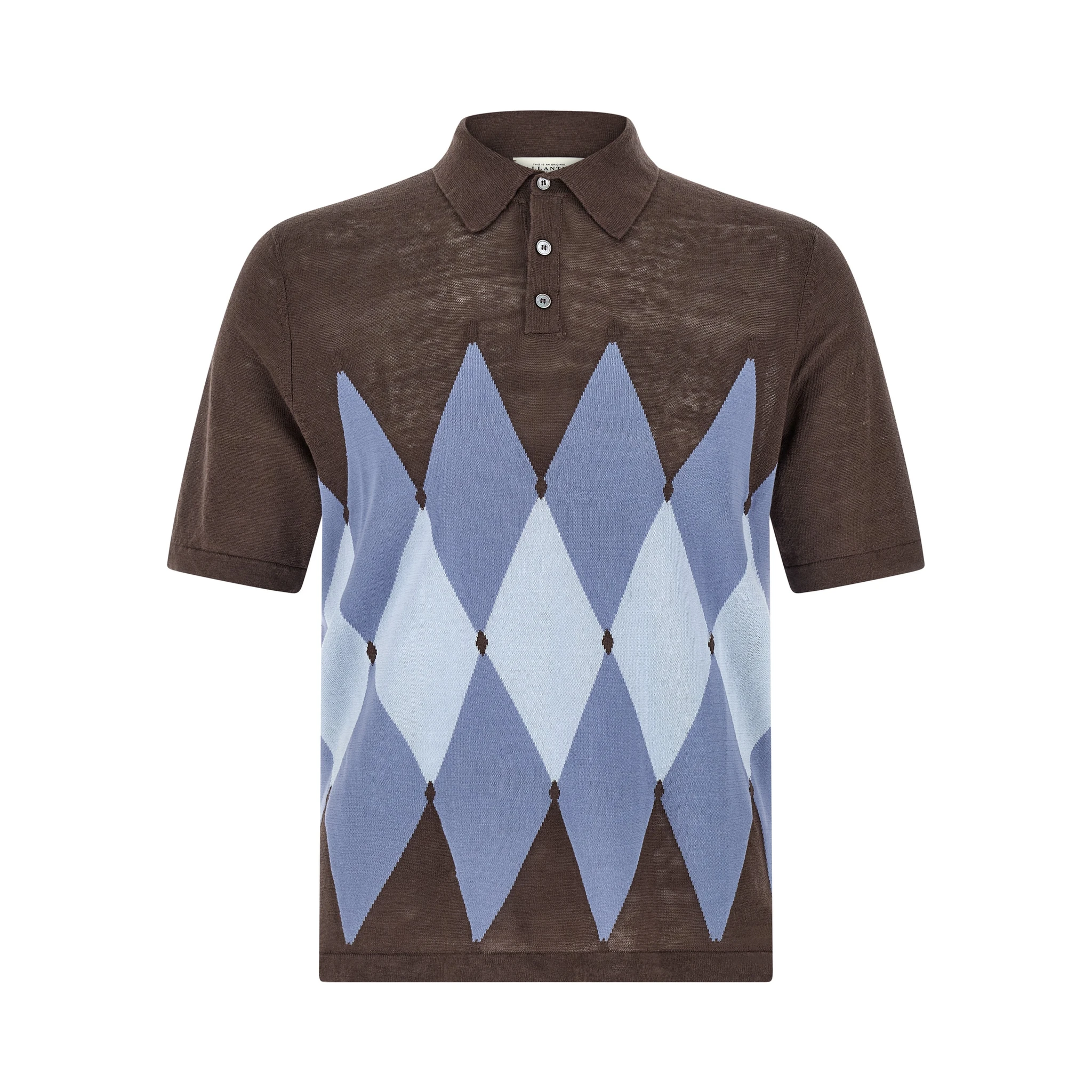 Brown Linen Polo Shirt