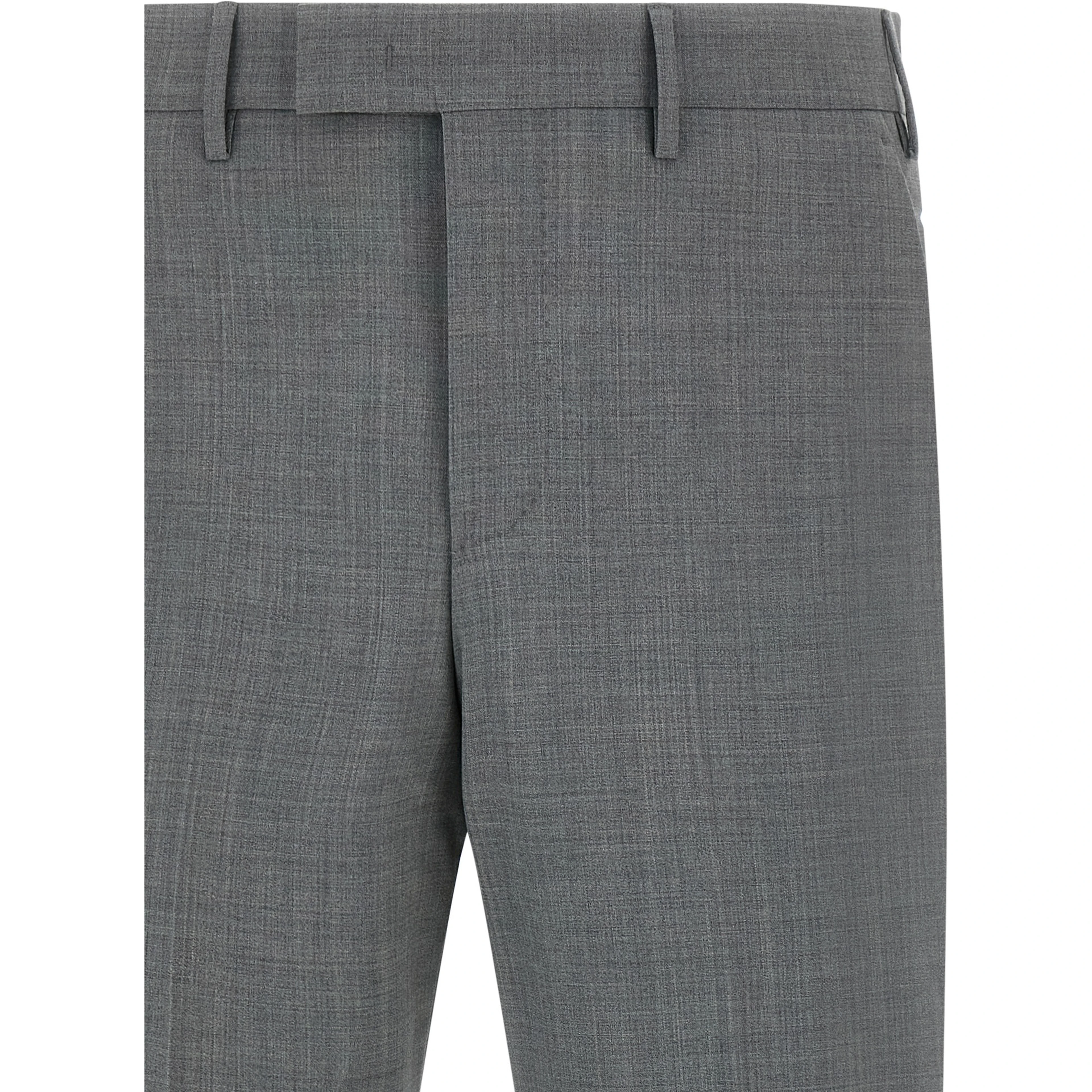 Gray Virgin Wool Dress Pants