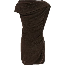 Brown Cotton Short Dress