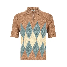 Beige Linen Polo Shirt