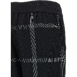 Black Polyester Casual Pants