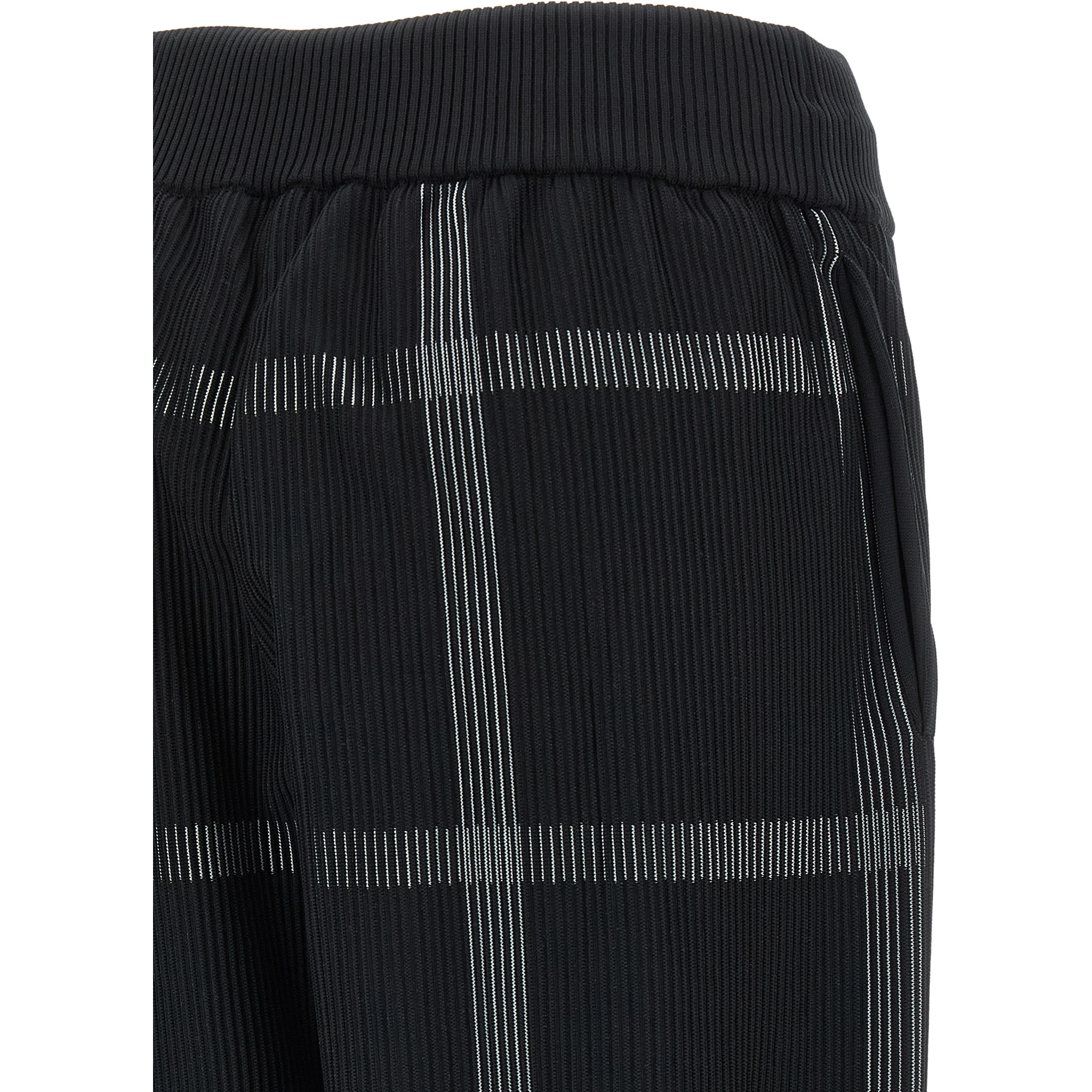 Black Polyester Casual Pants