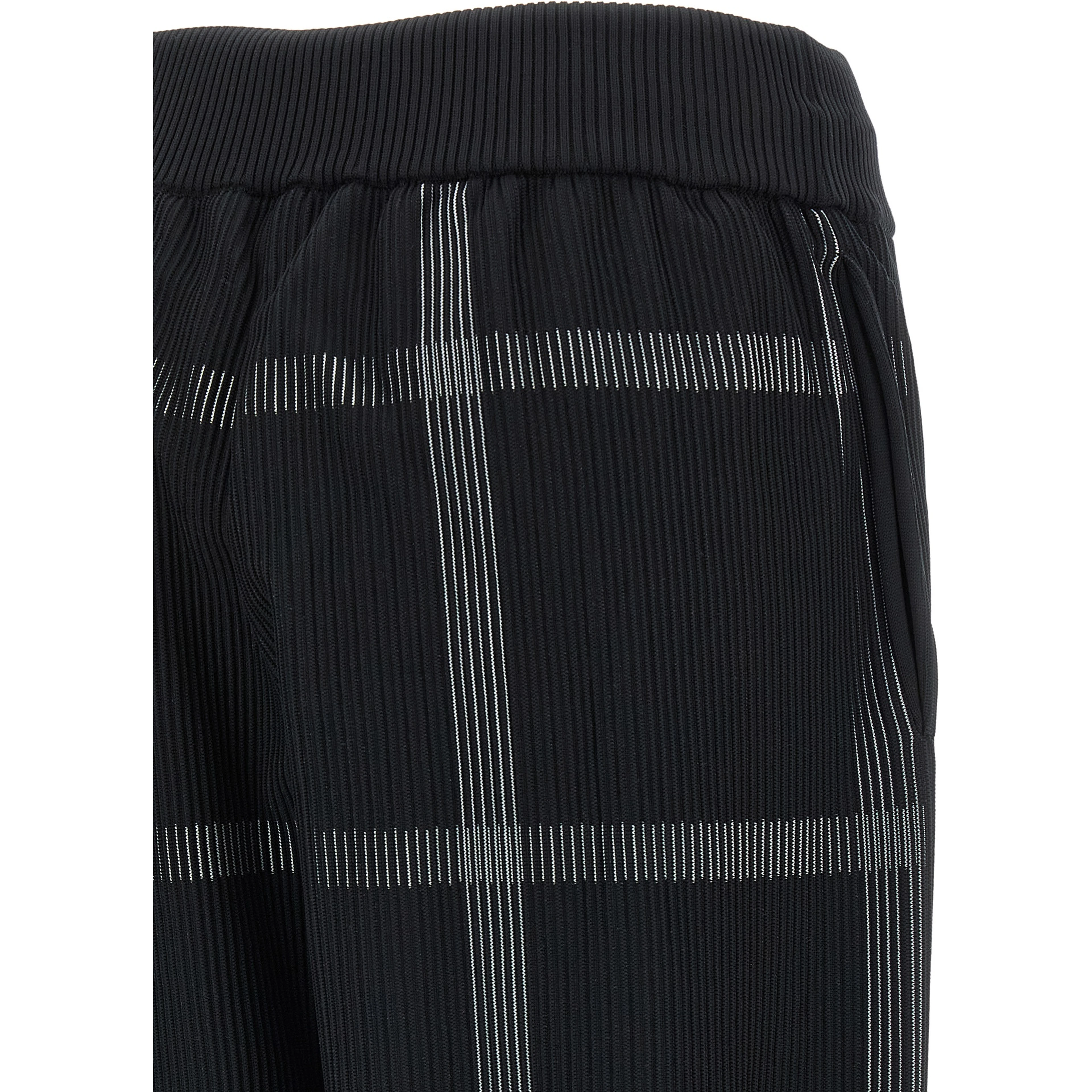 Black Polyester Casual Pants