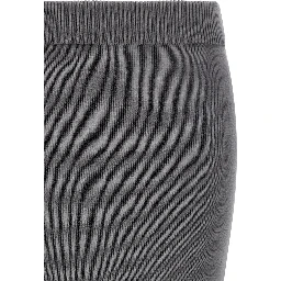 Gray Cotton Midi Skirt