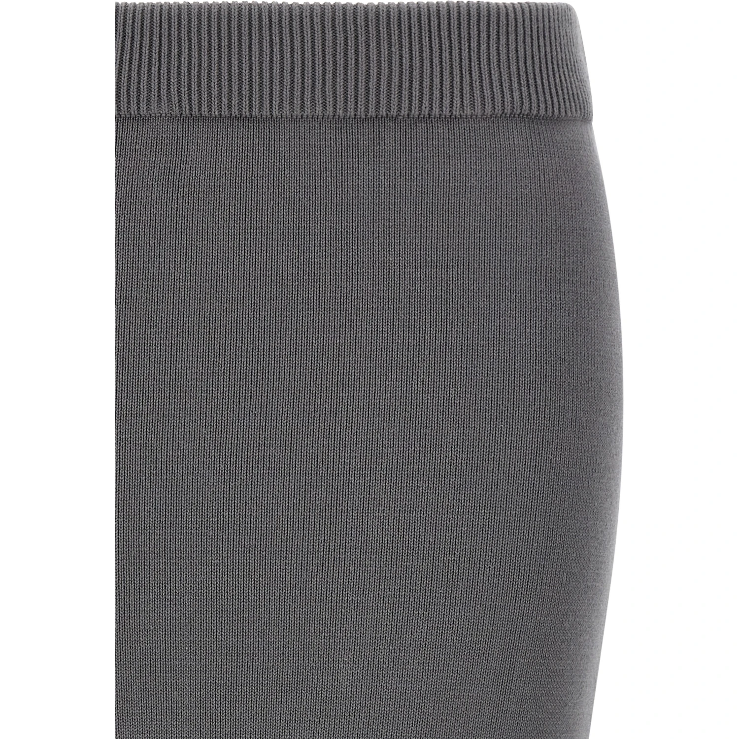 Gray Cotton Midi Skirt