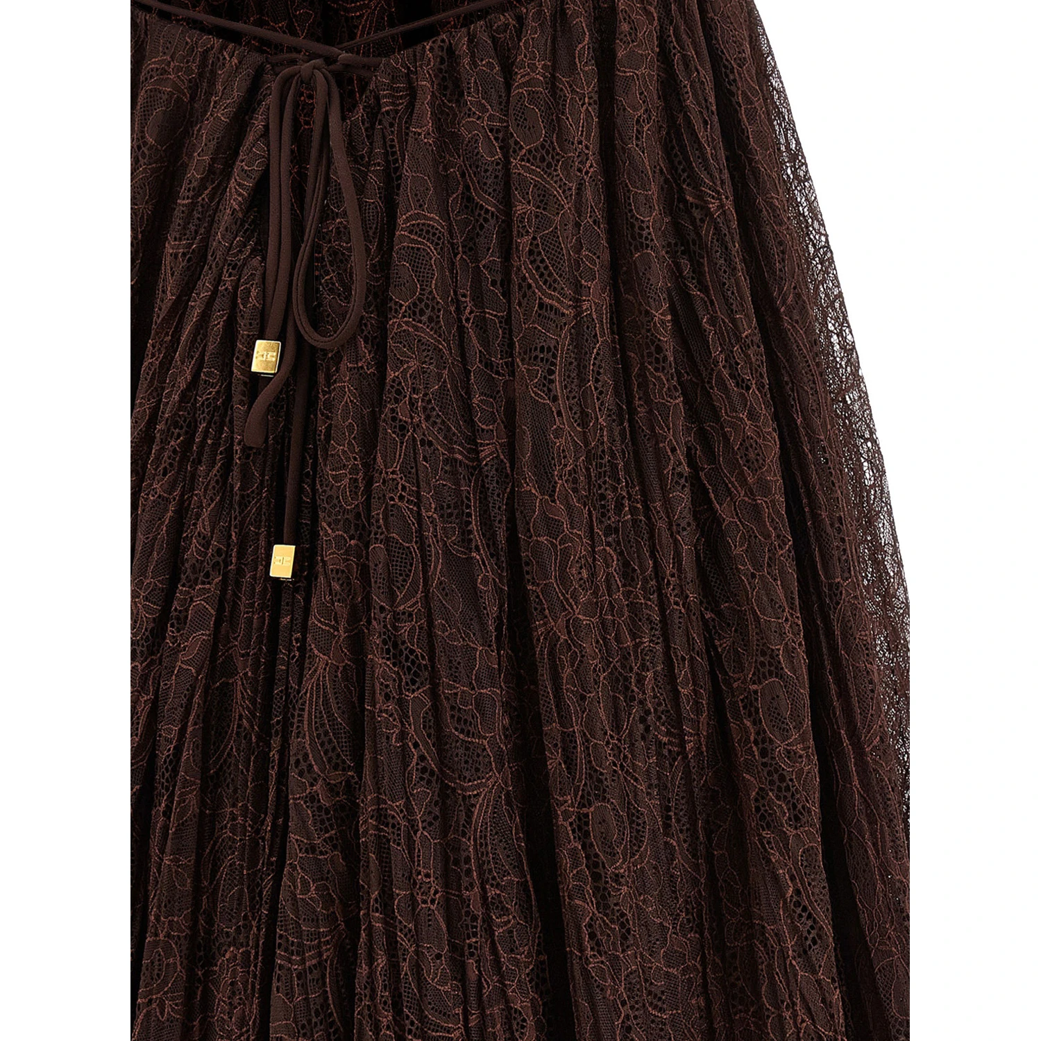 Brown Polyamide Short Dress