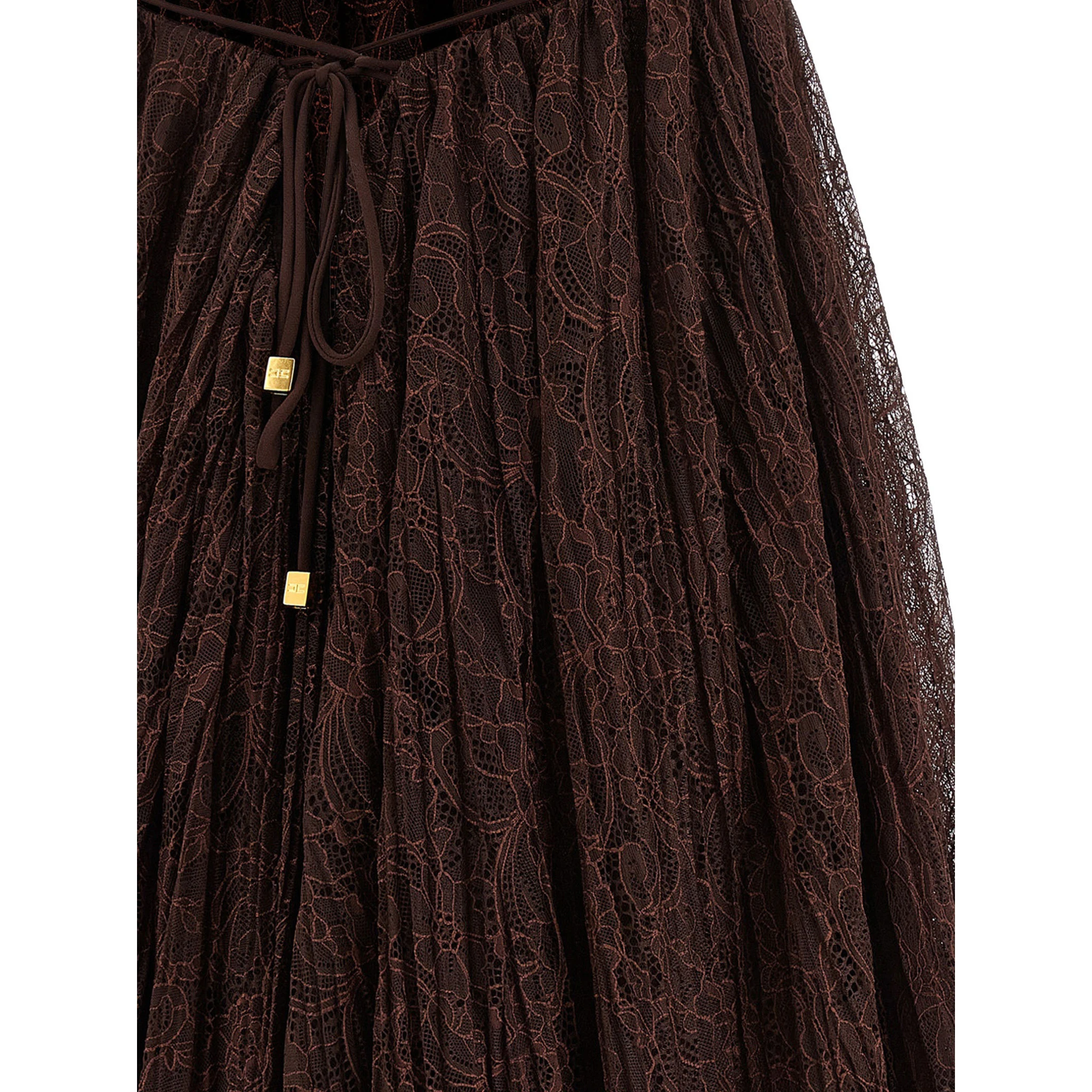 Brown Polyamide Short Dress