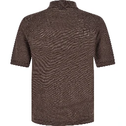 Brown Linen Polo Shirt