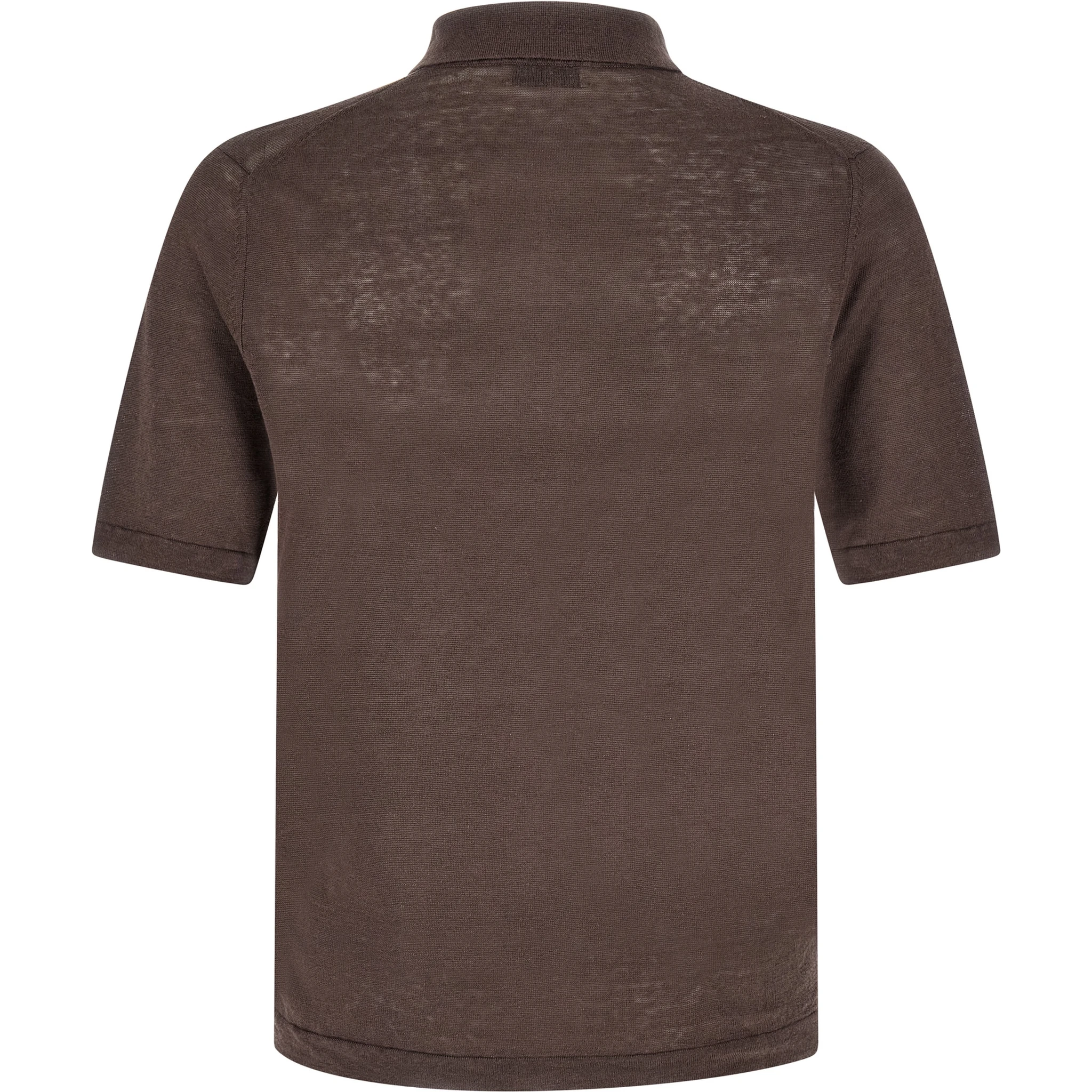 Brown Linen Polo Shirt
