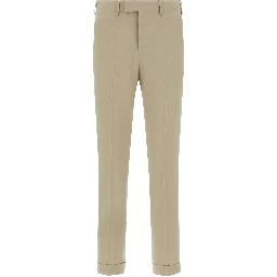 Beige Virgin Wool Dress Pants
