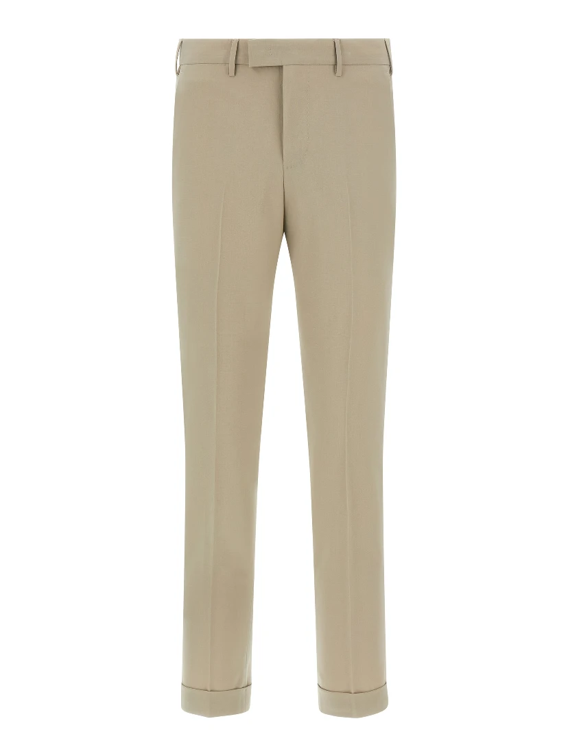 Beige Virgin Wool Dress Pants
