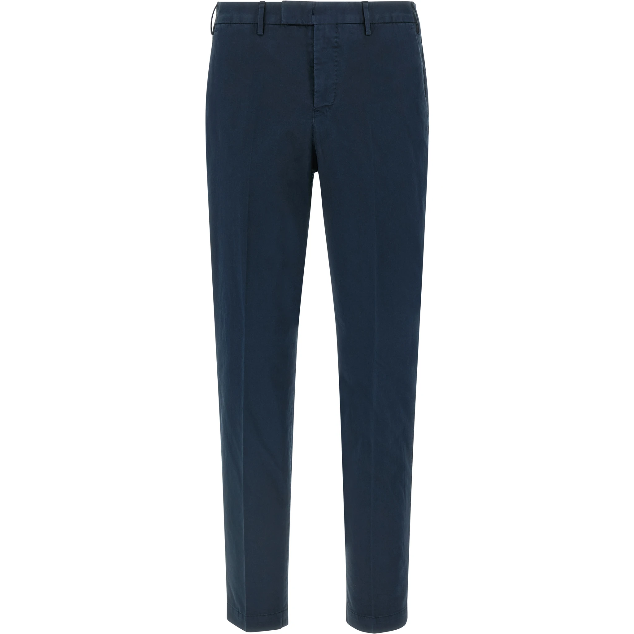 Blue Cotton Casual Pants