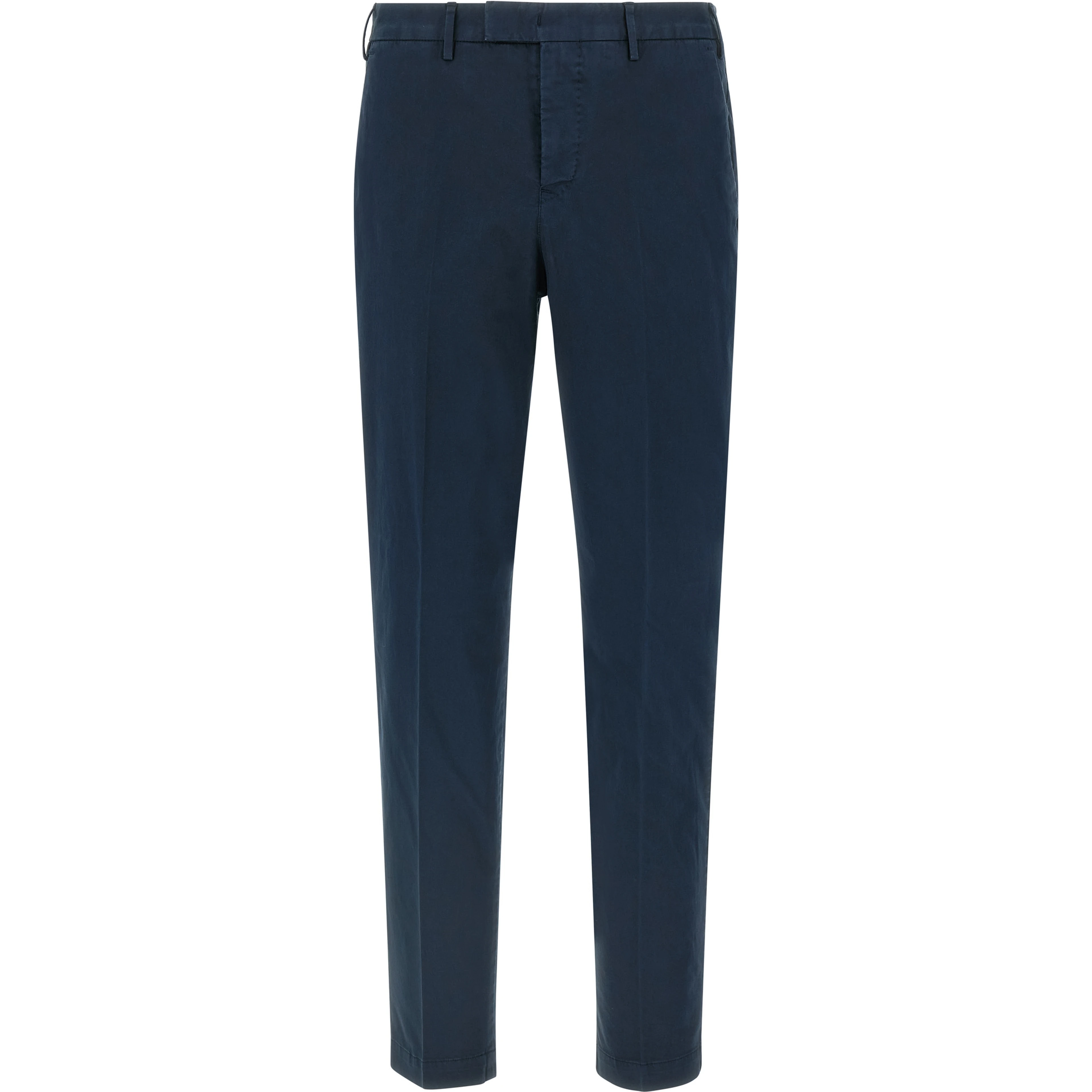 Blue Cotton Casual Pants