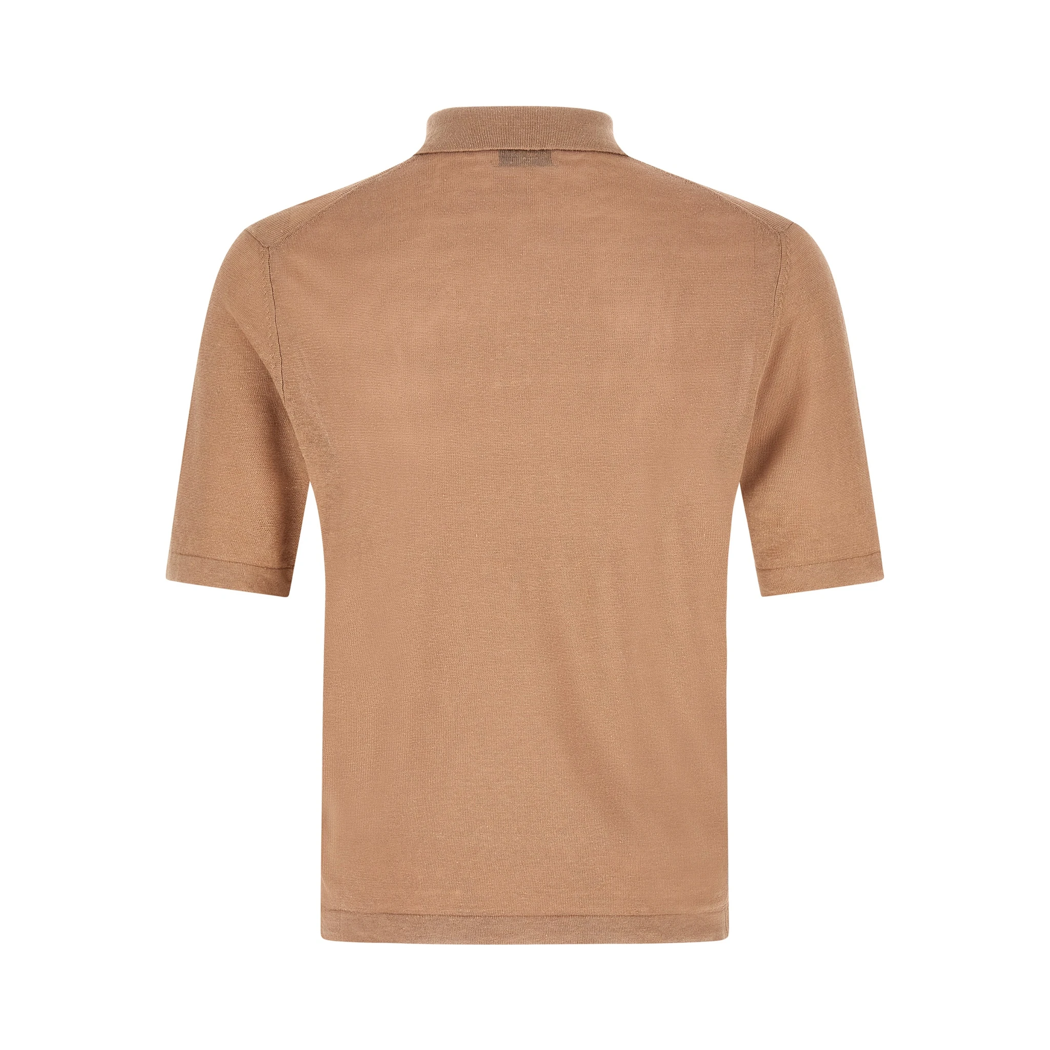 Beige Linen Polo Shirt