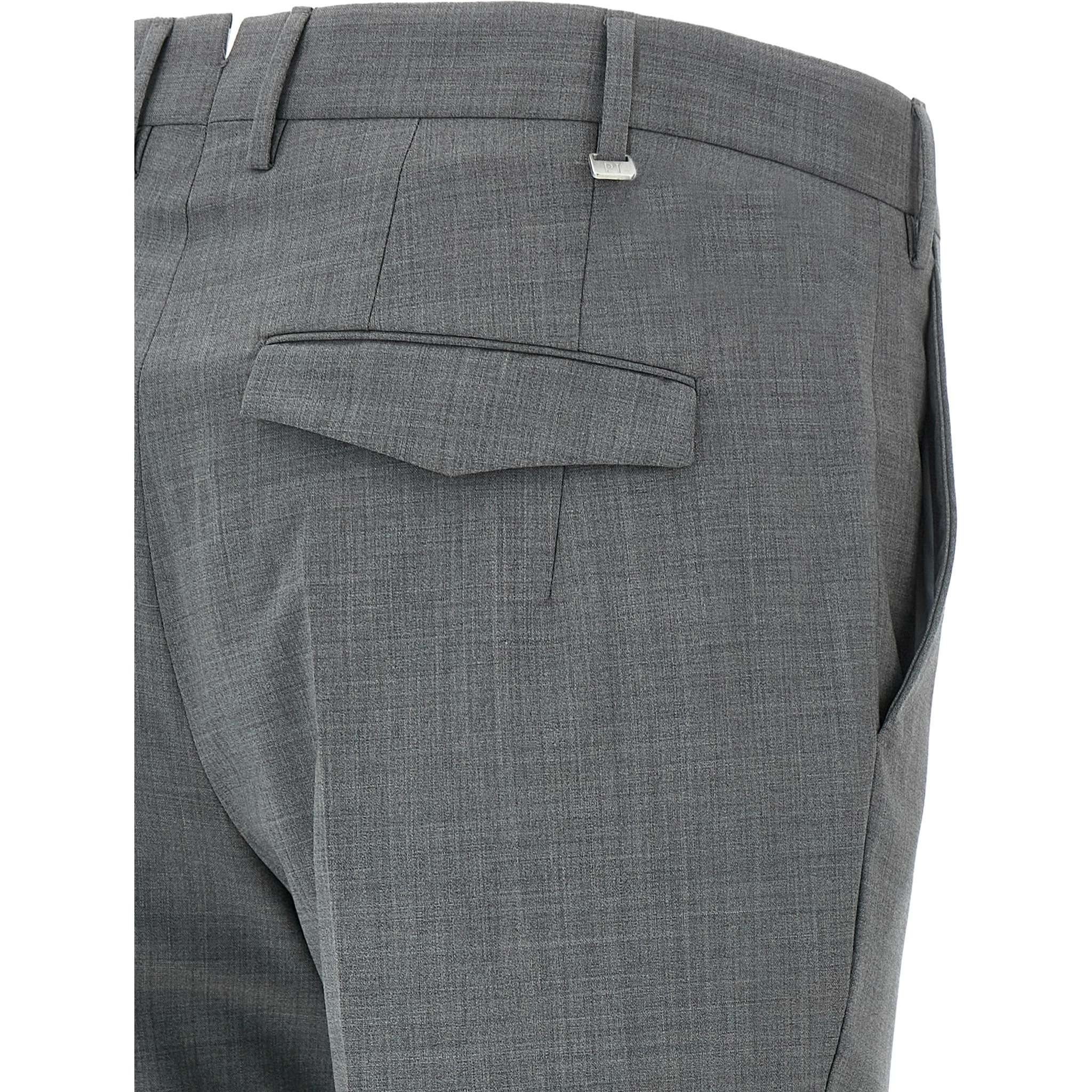 Gray Virgin Wool Dress Pants