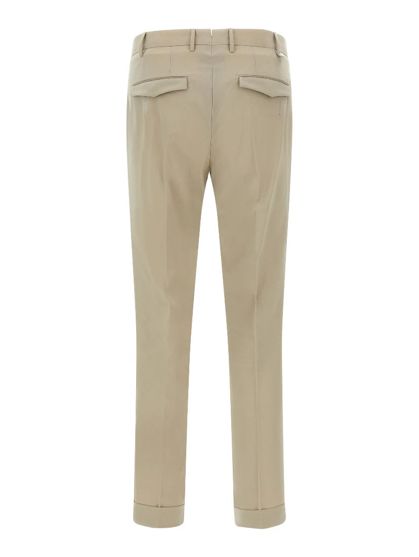 Beige Virgin Wool Dress Pants