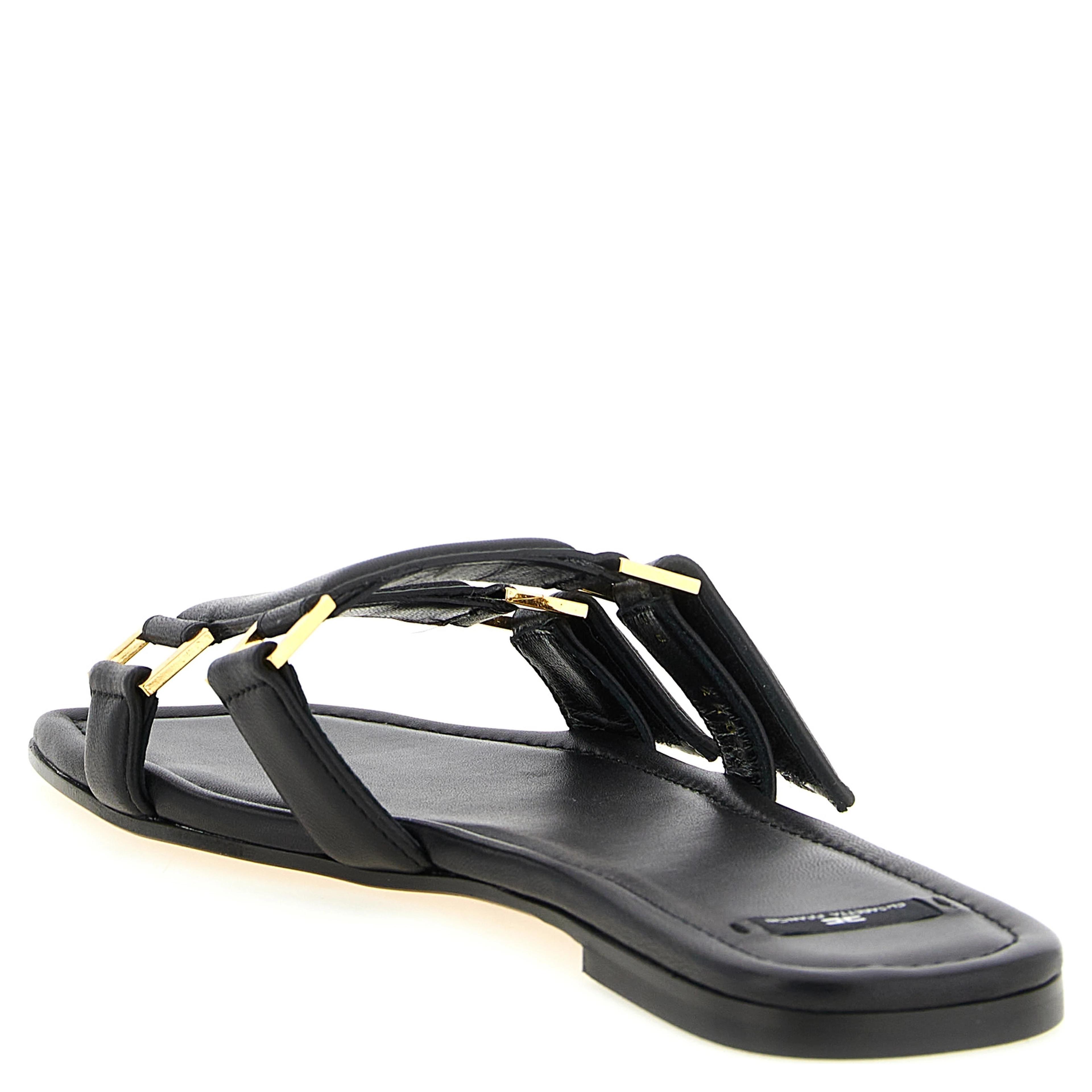 Black Lambskin Slides