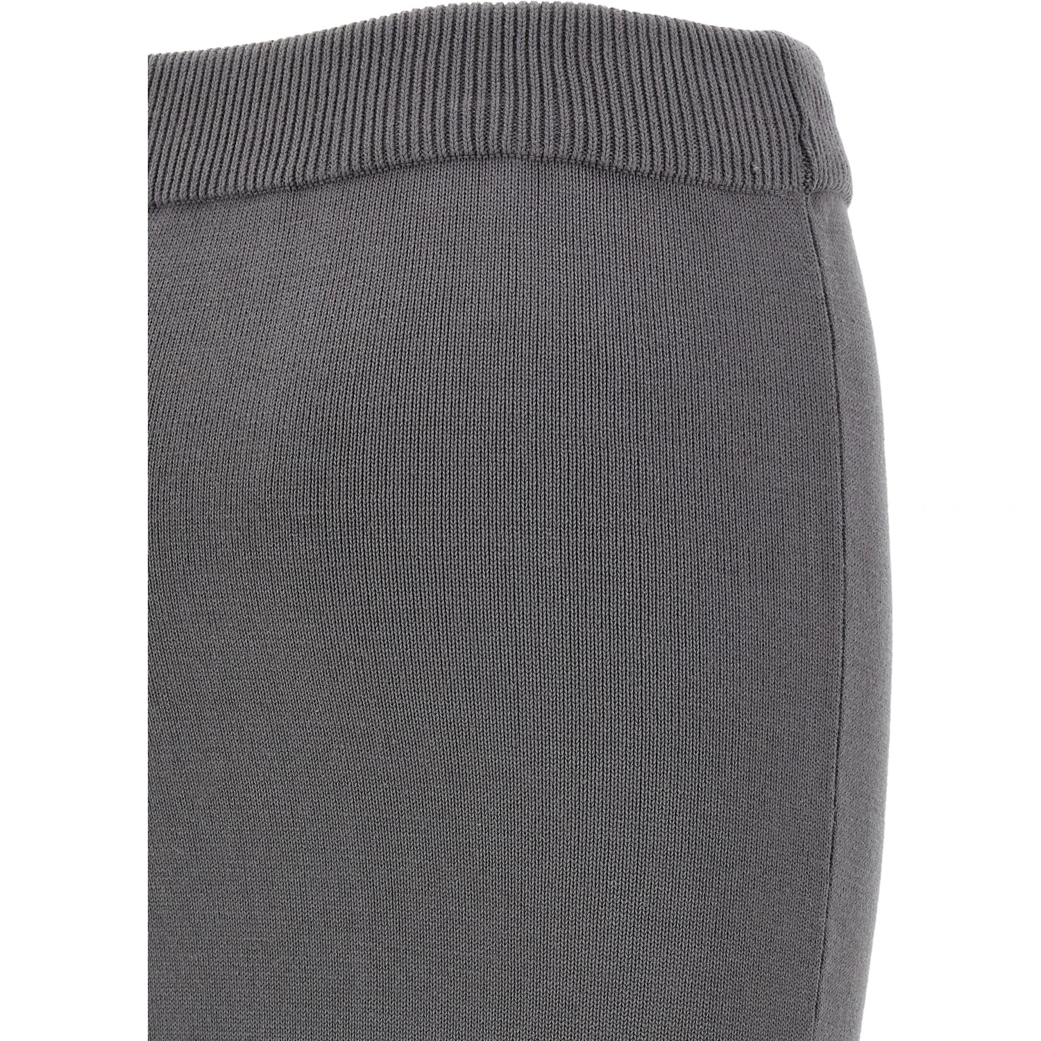 Gray Cotton Midi Skirt