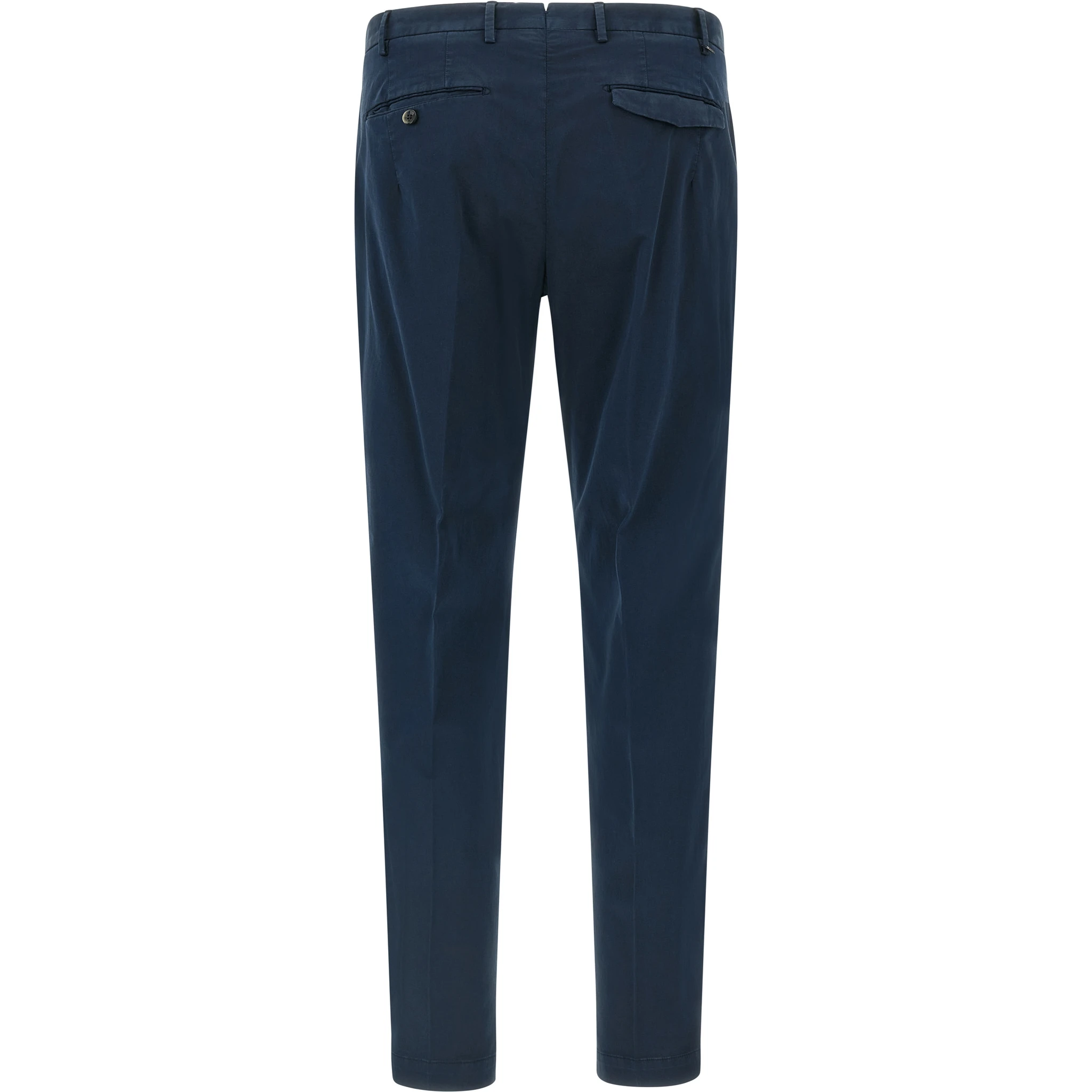Blue Cotton Casual Pants