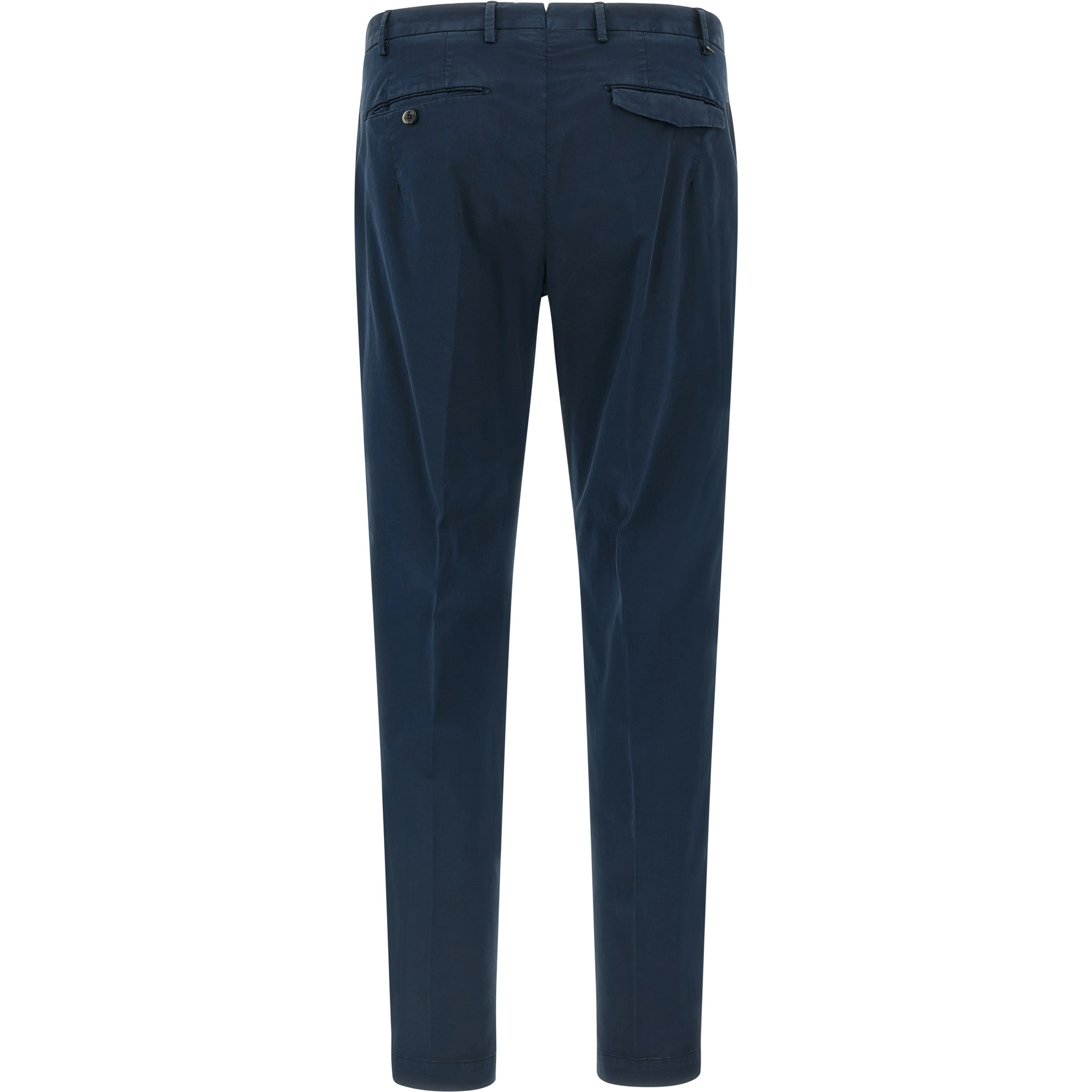 Blue Cotton Casual Pants