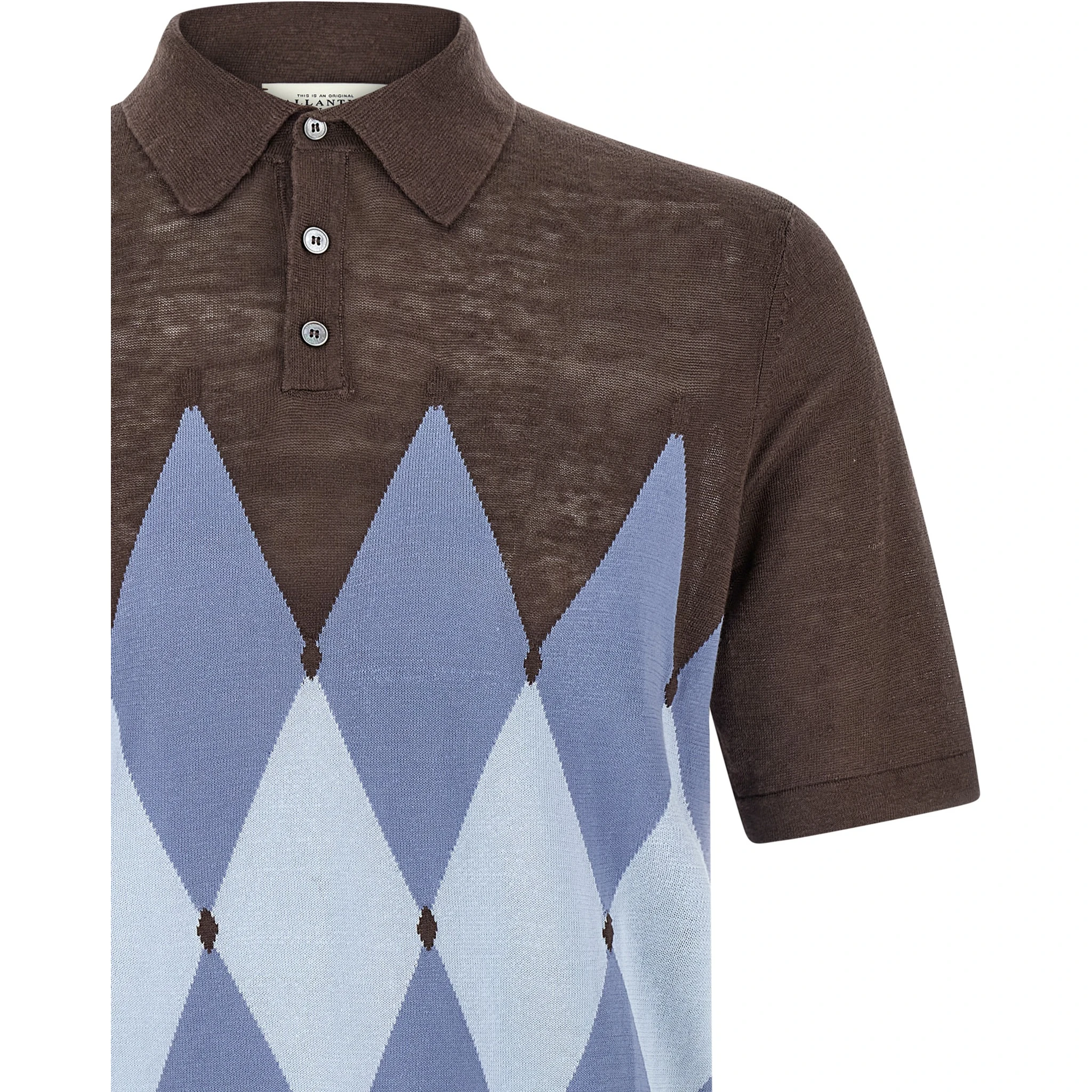 Brown Linen Polo Shirt
