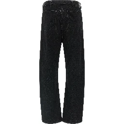 Black Cotton Straight-Leg Jeans