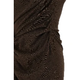 Brown Cotton Short Dress