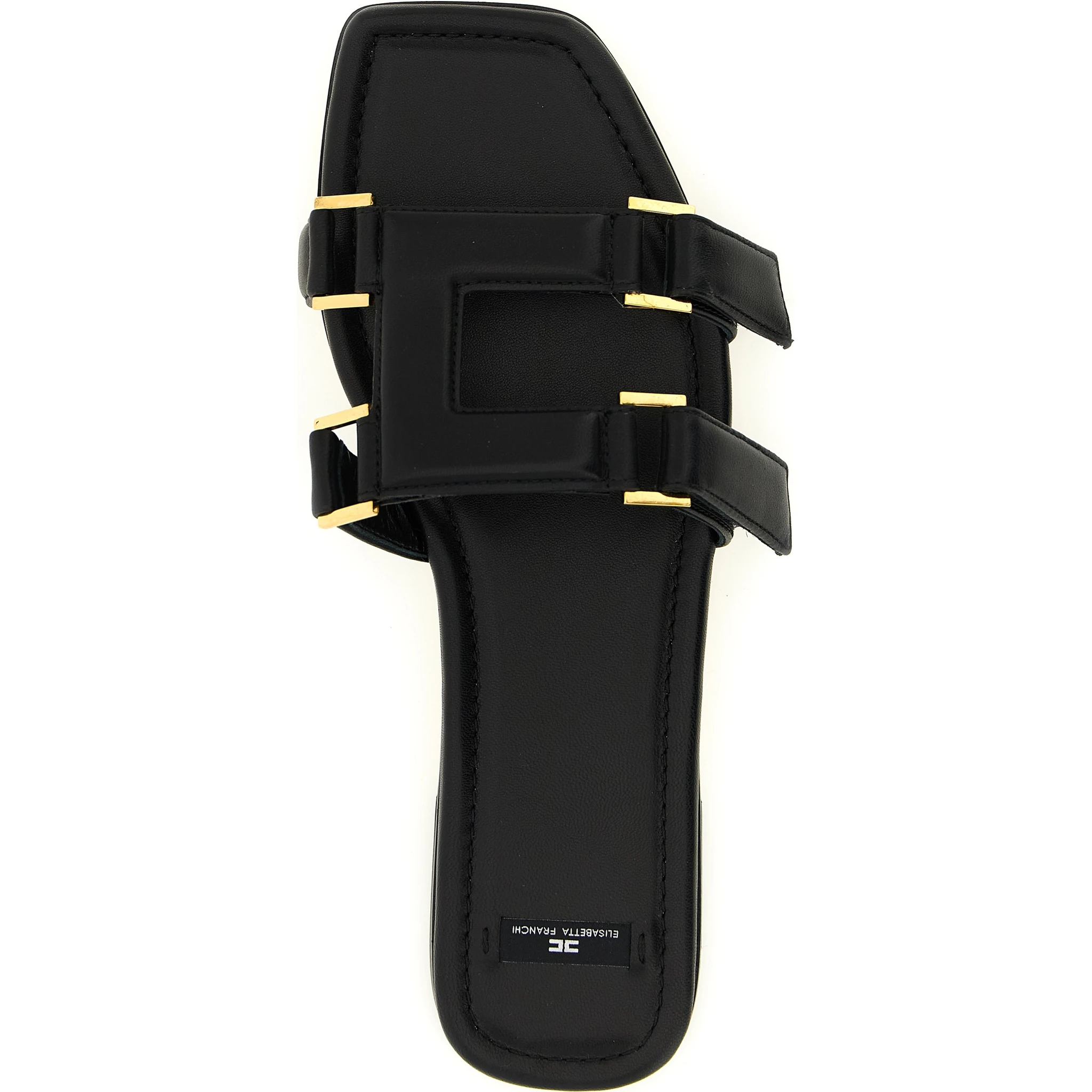 Black Lambskin Slides