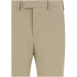 Beige Virgin Wool Dress Pants