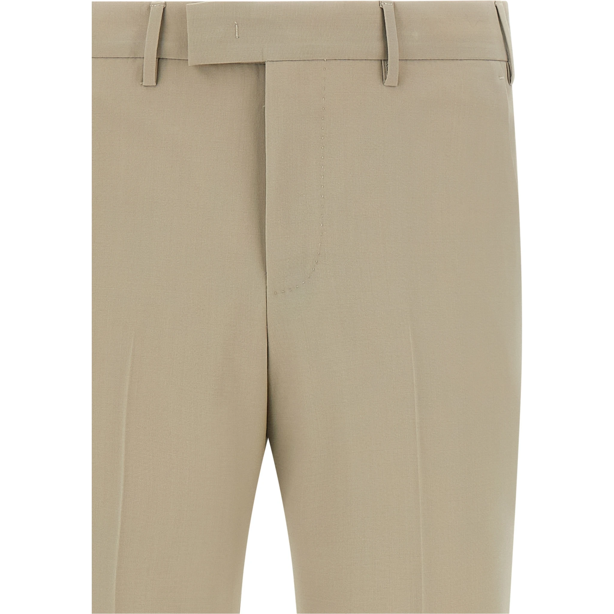 Beige Virgin Wool Dress Pants