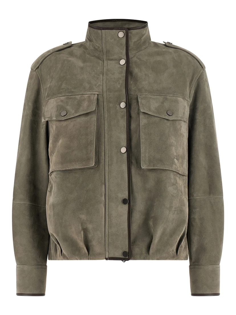 Gray Calfskin Leather Jacket