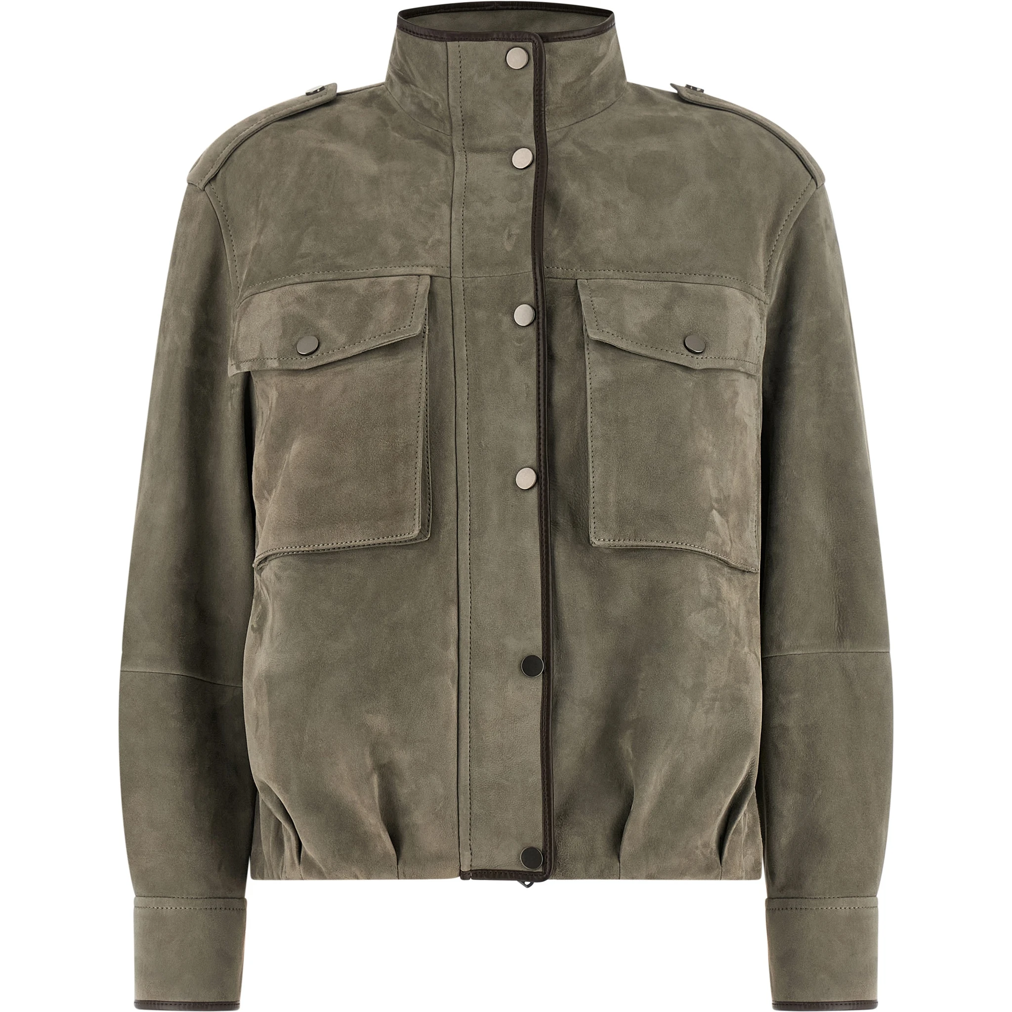 Gray Calfskin Leather Jacket