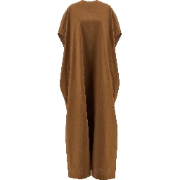 Brown Cotton Long Dress