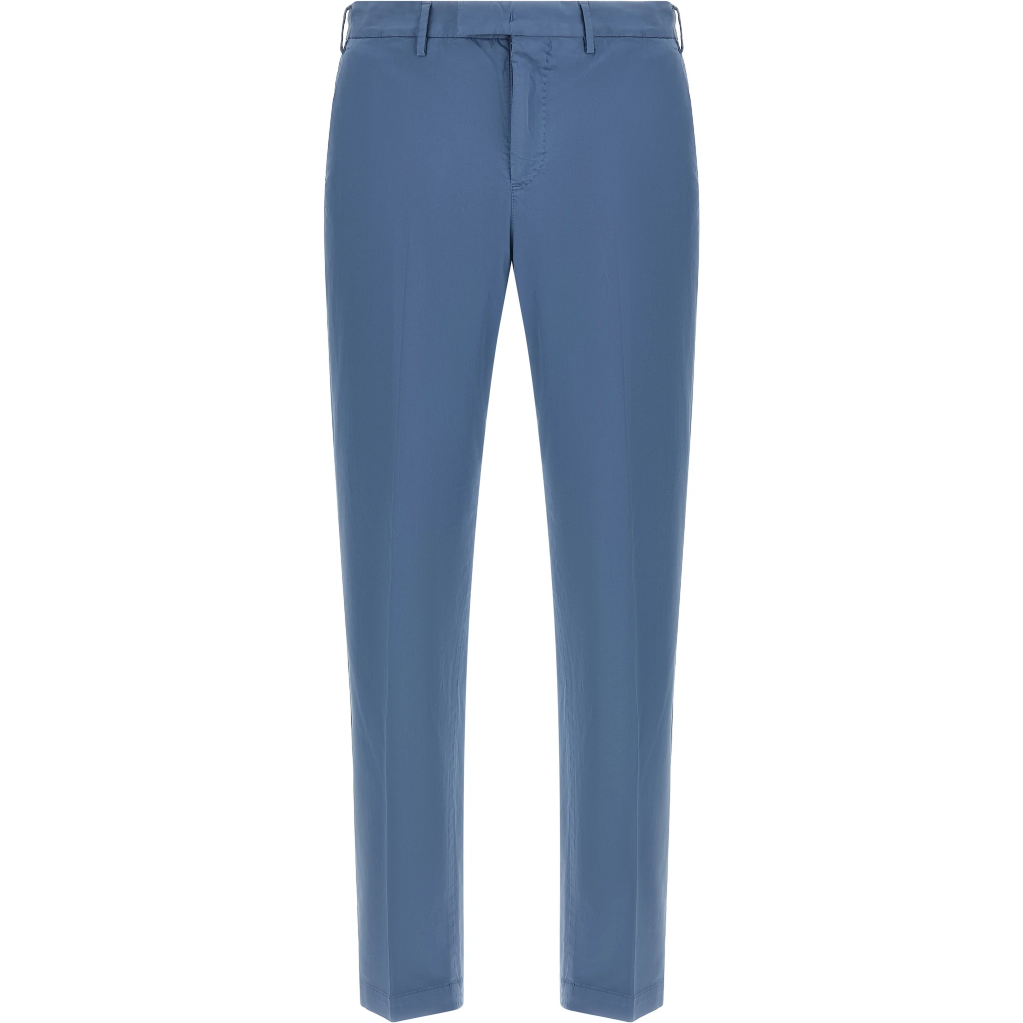 Blue Cotton Casual Pants