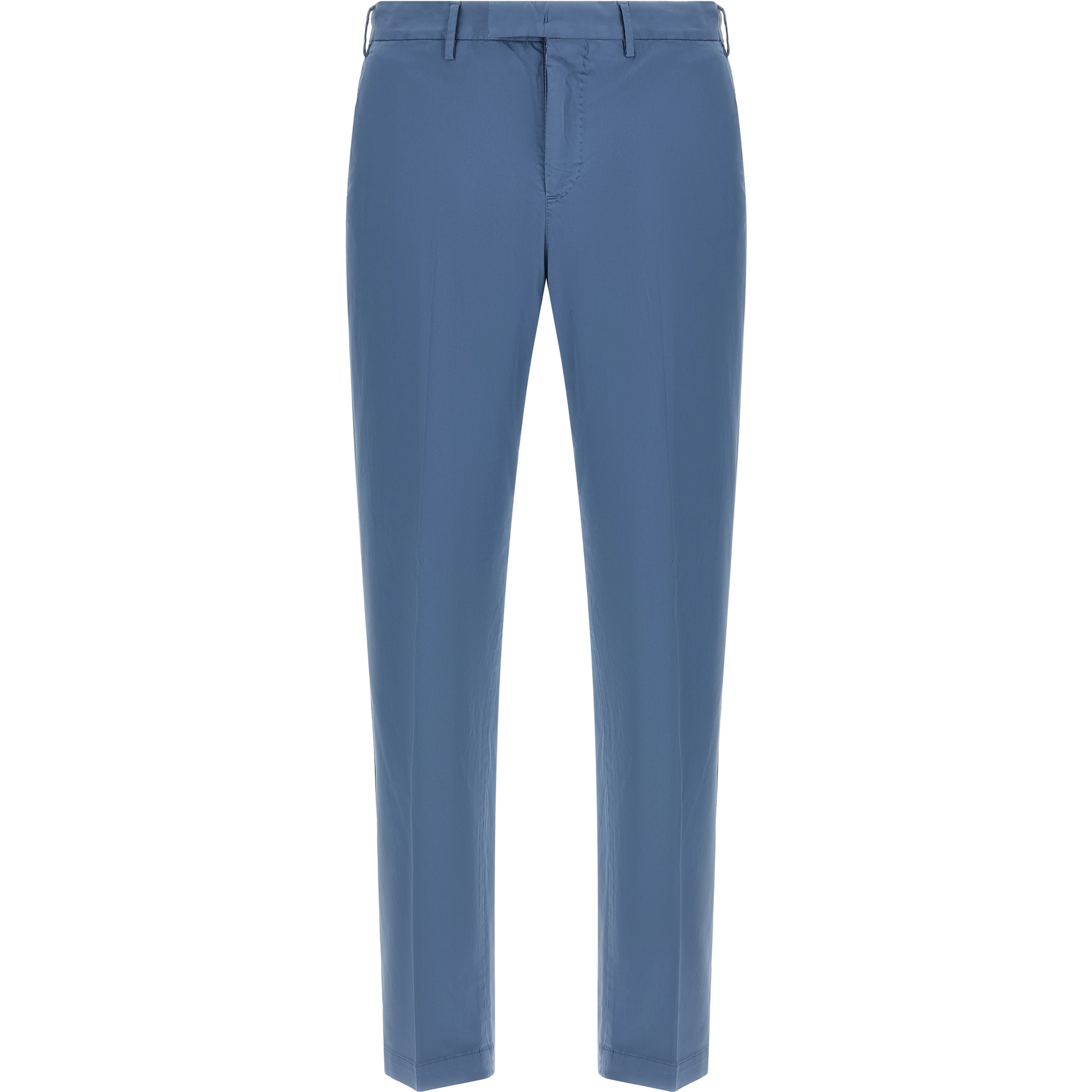 Blue Cotton Casual Pants