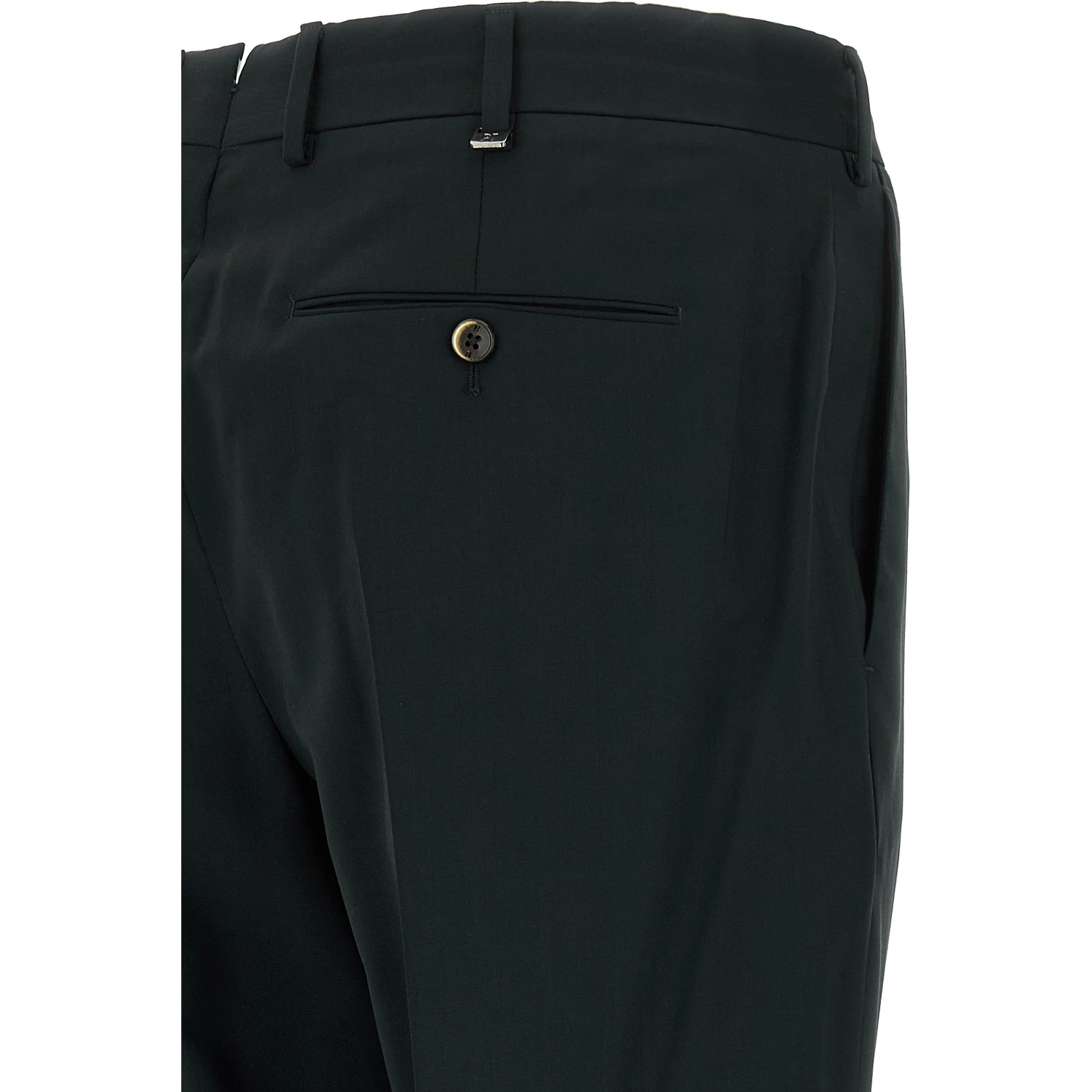 Black Virgin Wool Pants
