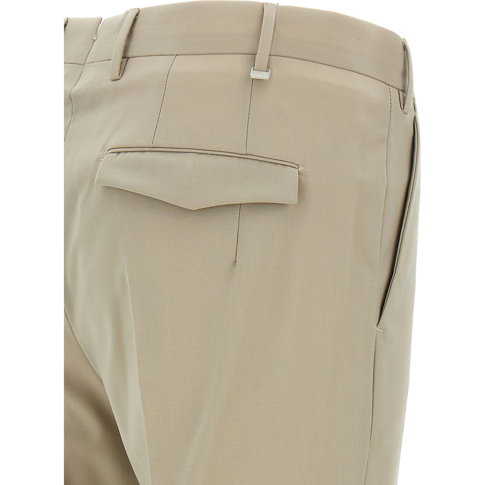 Beige Virgin Wool Dress Pants