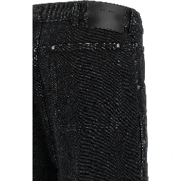 Black Cotton Straight-Leg Jeans