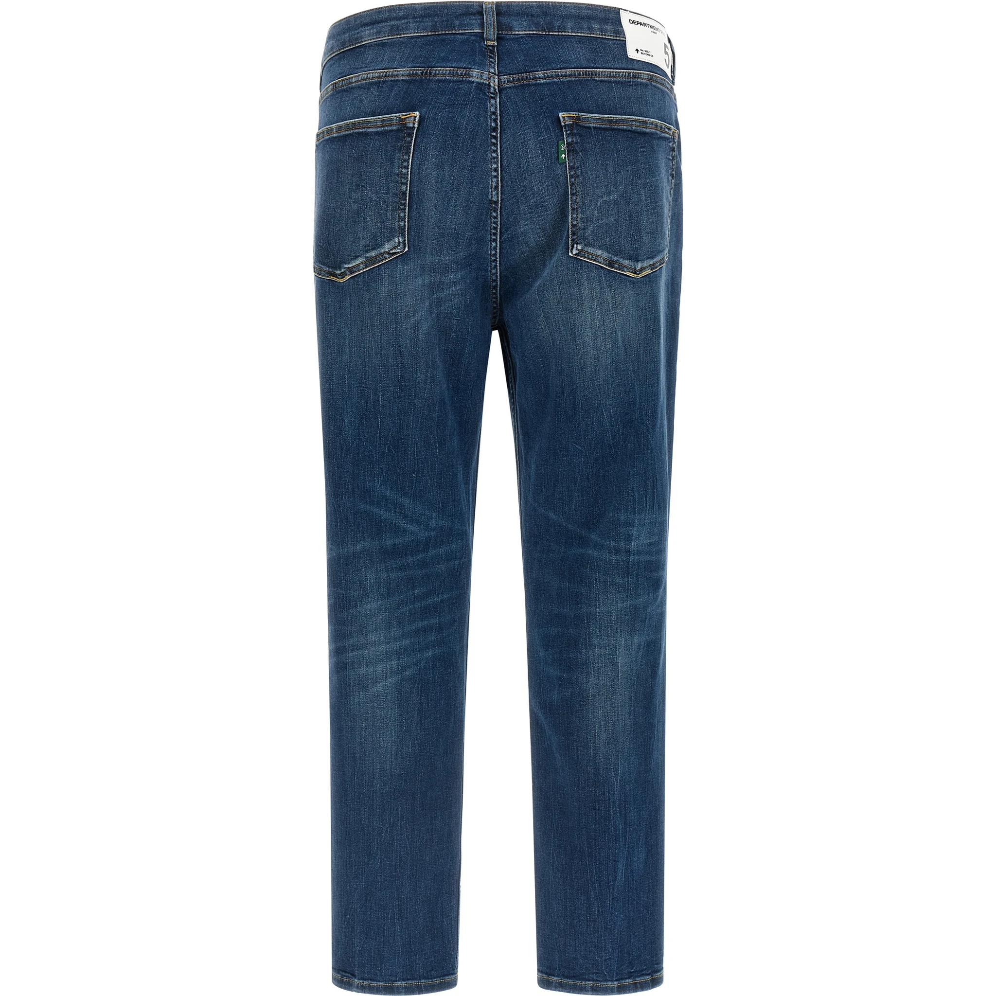 Blue Cotton Cropped Jeans