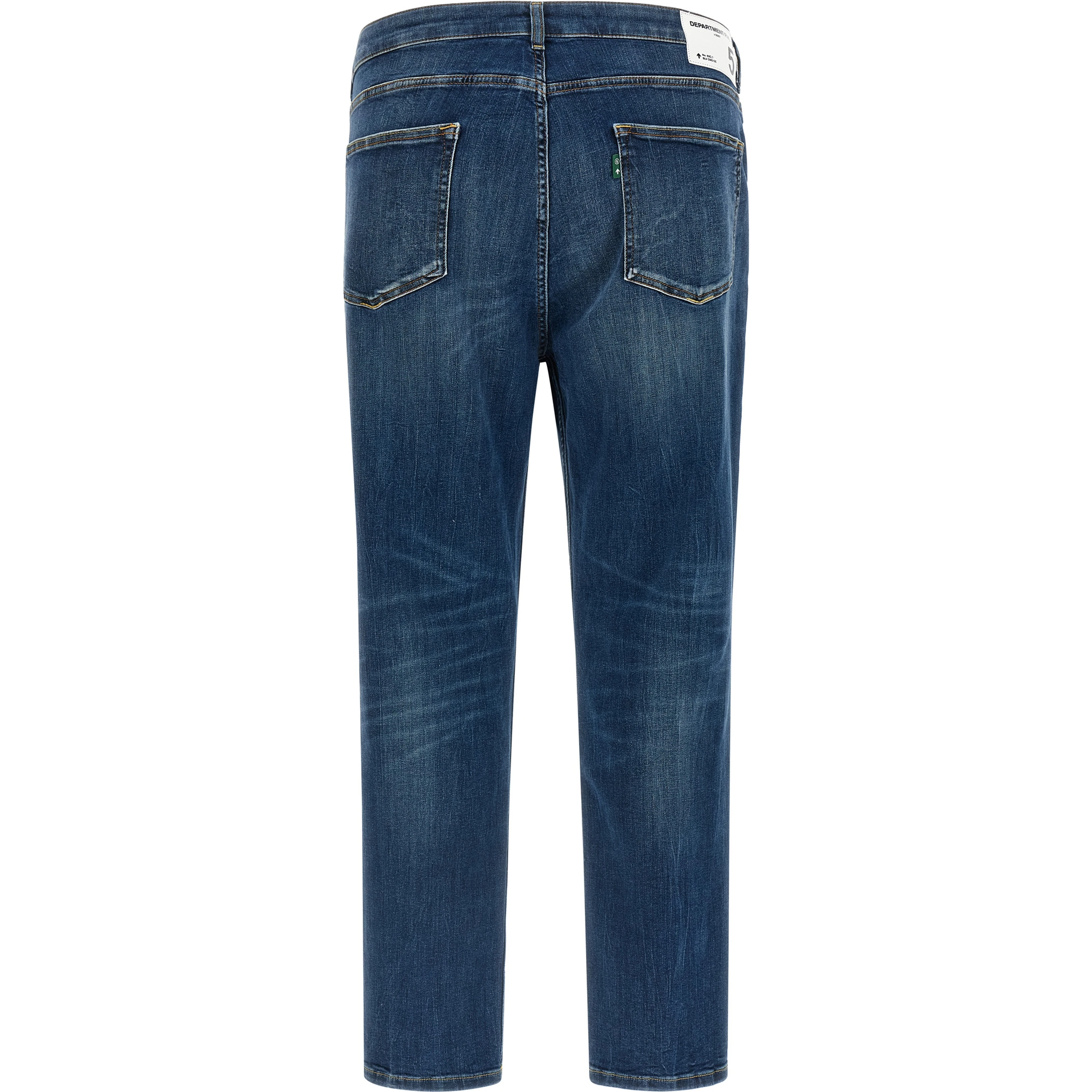 Blue Cotton Cropped Jeans
