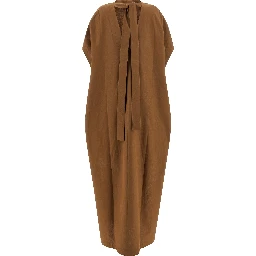 Brown Cotton Long Dress