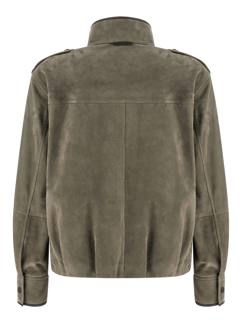Gray Calfskin Leather Jacket