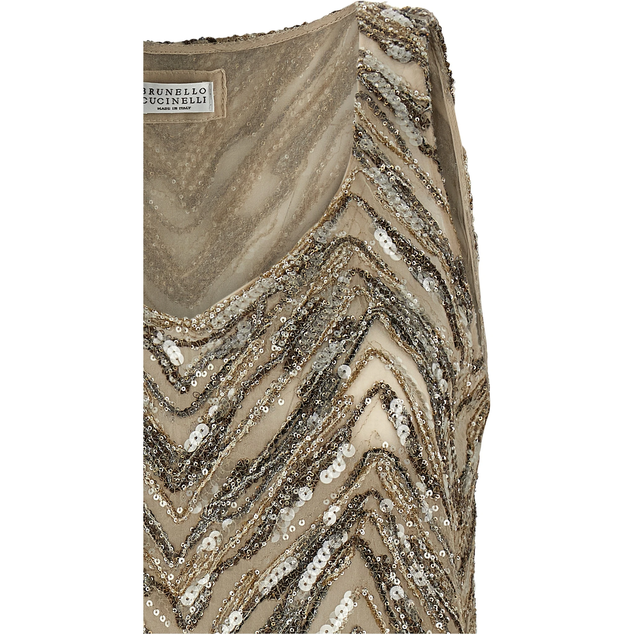 Beige Silk Tank Tops