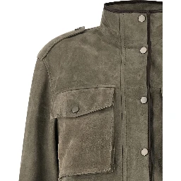 Gray Calfskin Leather Jacket