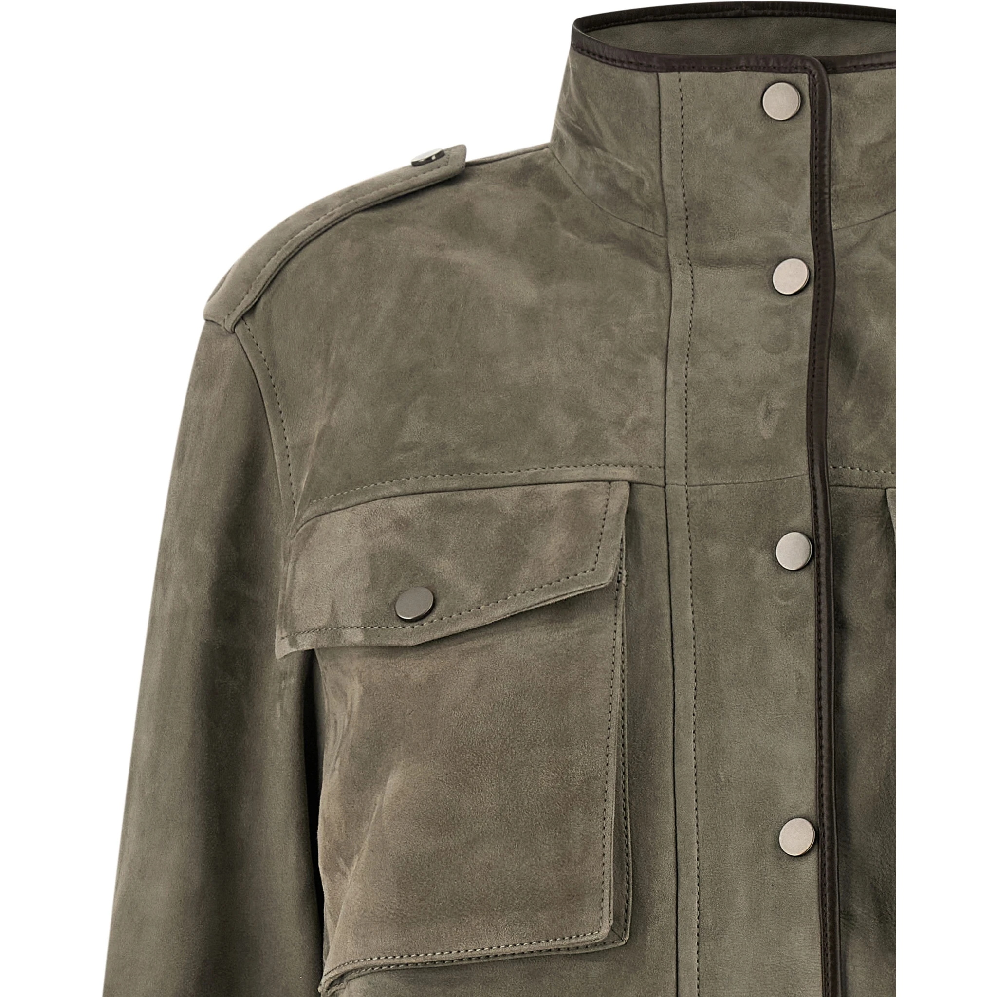 Gray Calfskin Leather Jacket